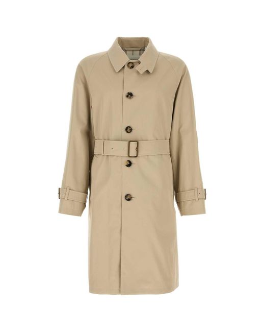 Burberry Natural Capuccino Gabardine Trench Coat for men