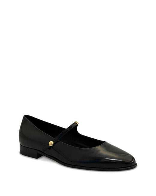 Céline Black Leather Mary-Jane Ballets