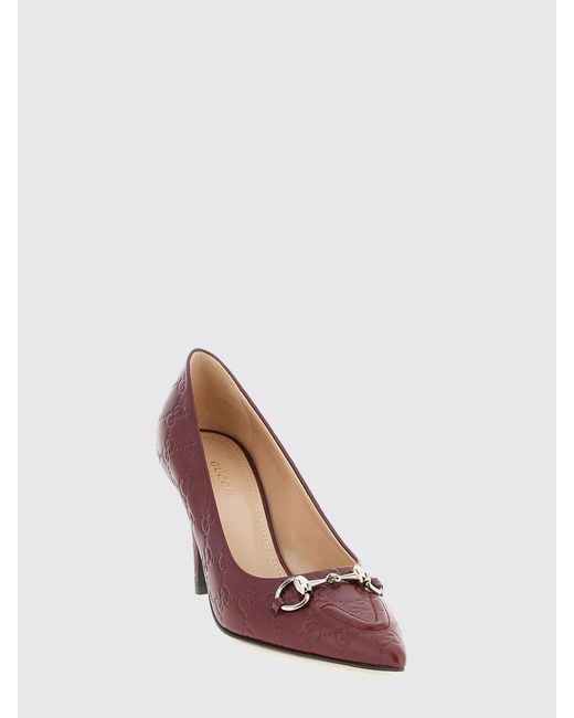 Gucci Pink Erin Leather Pumps With Gg Monogram