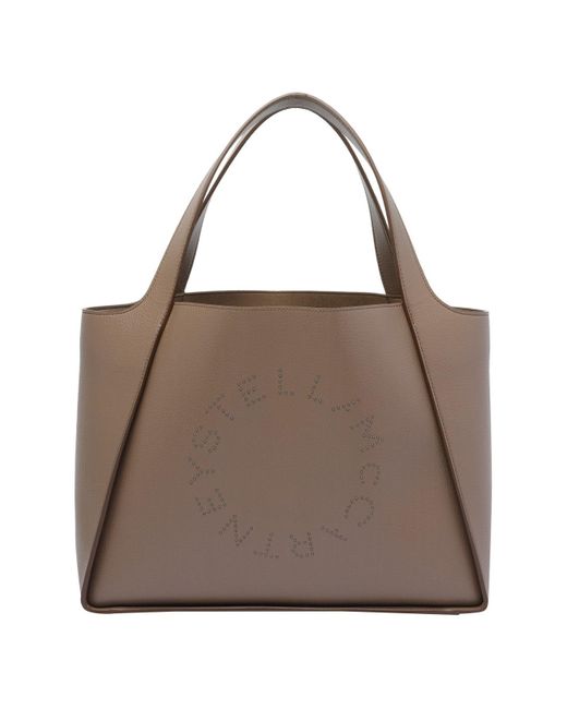 Stella McCartney Brown Large Tote With Logo