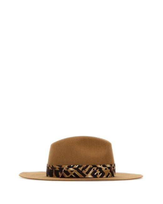 Fendi Brown Camel Felt Hat