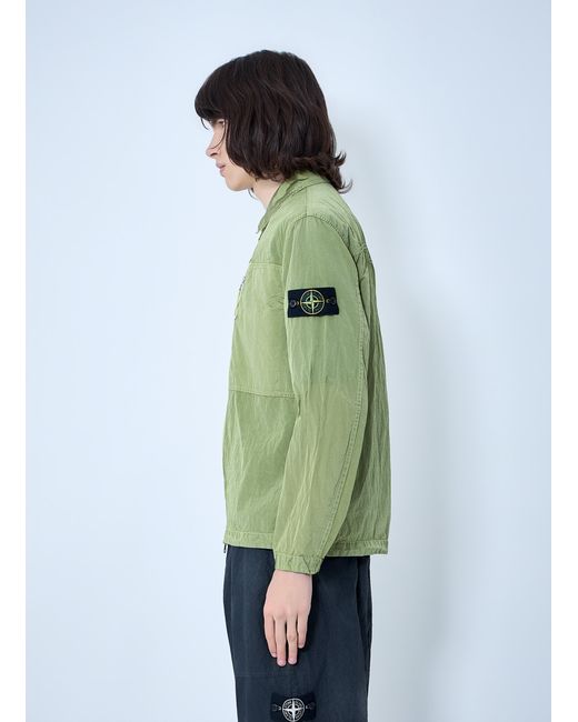 Stone Island Green Zip-Front Technical Jacket for men