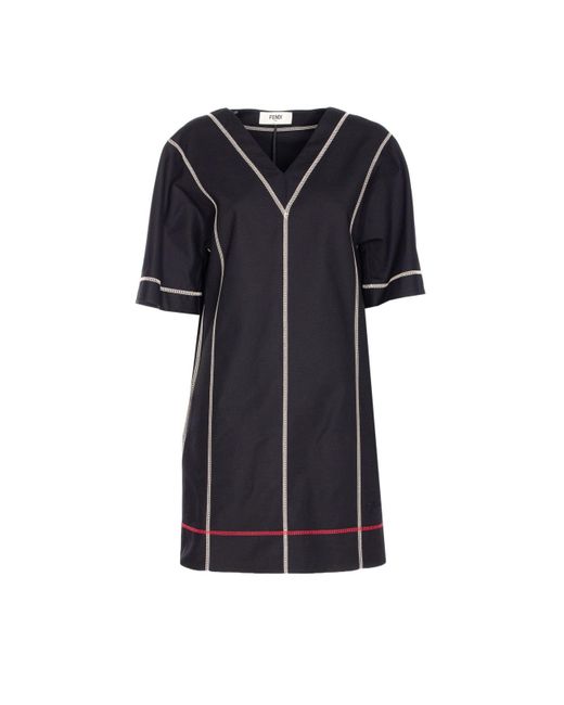 ワンピース Fendi TUNIC STYLE SHORT DRESS Fendi Tunic Style Short Dress in Black | Lyst
