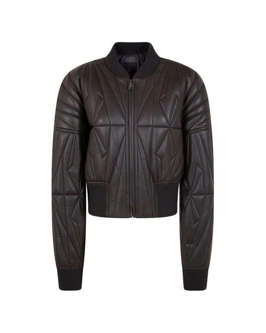 Moncler Black Leather Bomber Jacket for men