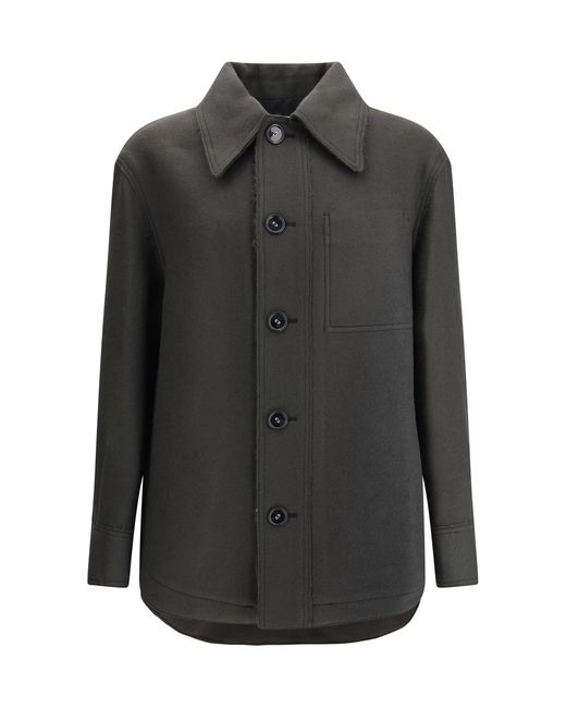 AMI Black Wool Overshirt for men