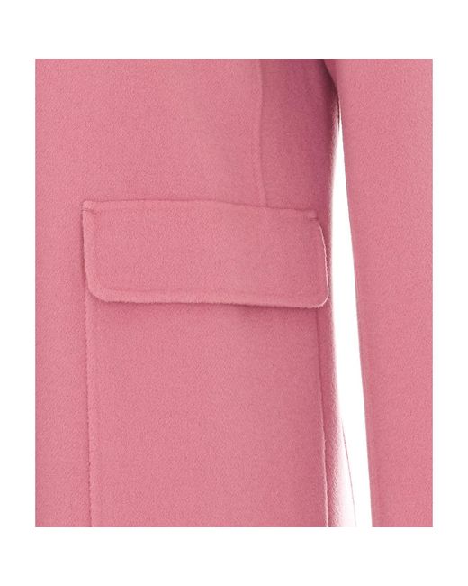 Max Mara Pink Smmsissy Single-Breasted Wool Drap Jacket