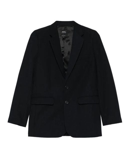 A.P.C. Black Single-Breasted Wool Blend Blazer
