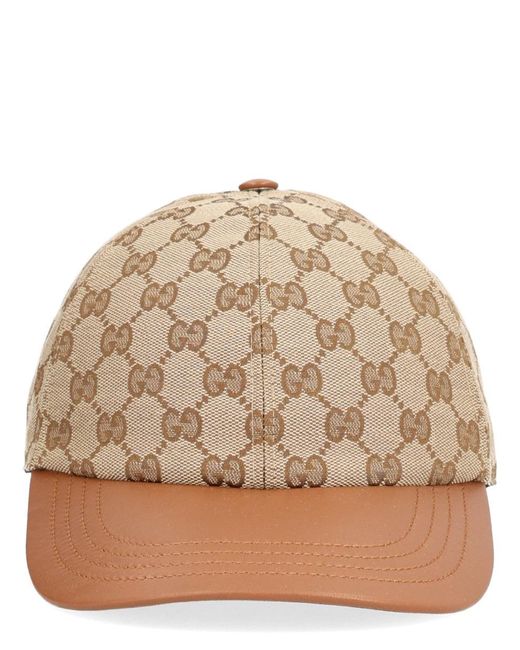 Gucci Natural Gg Fabric Baseball Hat