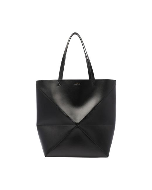 Loewe Black Xl Puzzle Fold Tote Bag for men