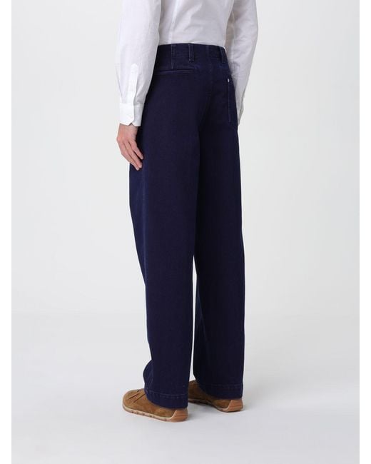 Gucci Blue Pants With One Patch Pocket On The Rear And Logo Lettering On The Rear for men
