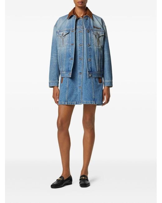 Versace Blue Denim Cotton Jacket