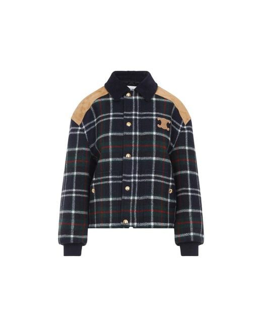 Céline Blue Blouson Triomphe Bomber Jacket