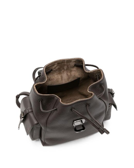 Brunello Cucinelli Black Leather Backpack