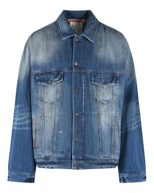 Acne Blue Cotton Jacket for men