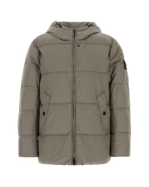 Stone Island Gray Nylon Down Jacket for men