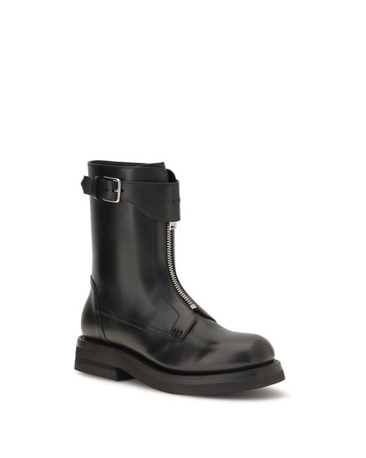 McQueen Black Leather Boots