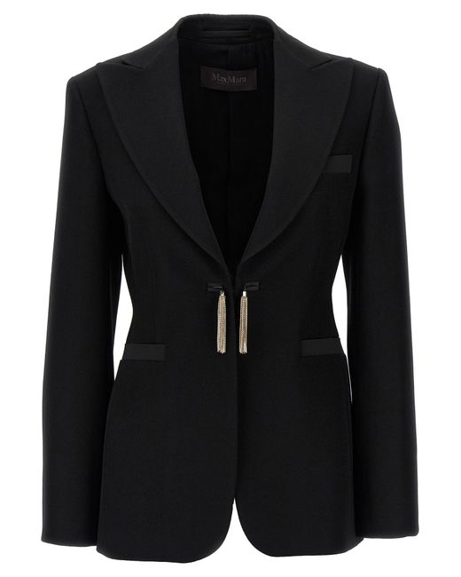 Max Mara Black "Grain De Poudre Smoking