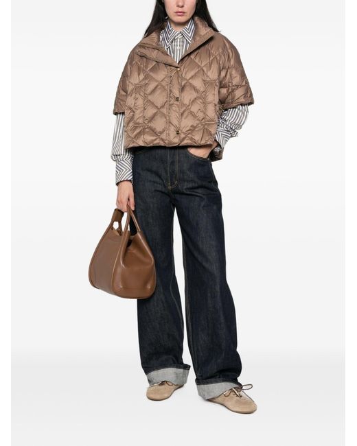 Max Mara Brown Quilted Down Jacket