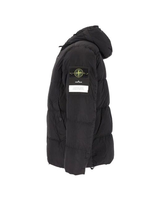 Stone Island Black Down Jacket for men
