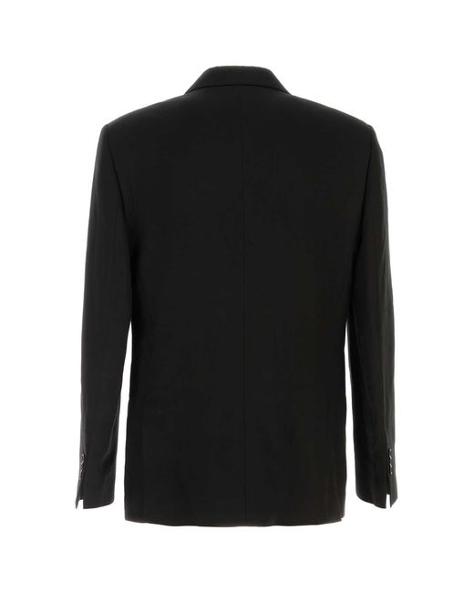 AMI Black Straight Single Breasted Jacket for men