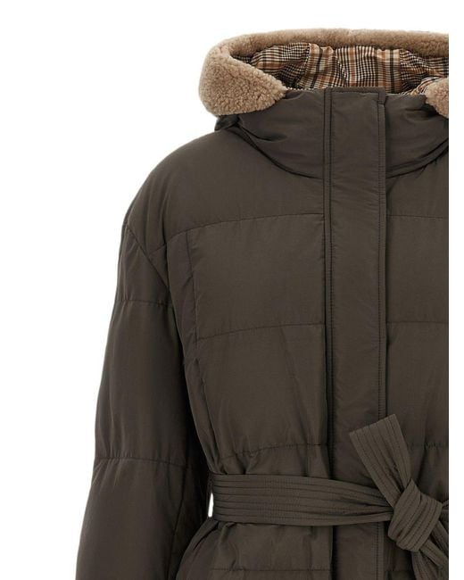Brunello Cucinelli Gray Long Down Jacket