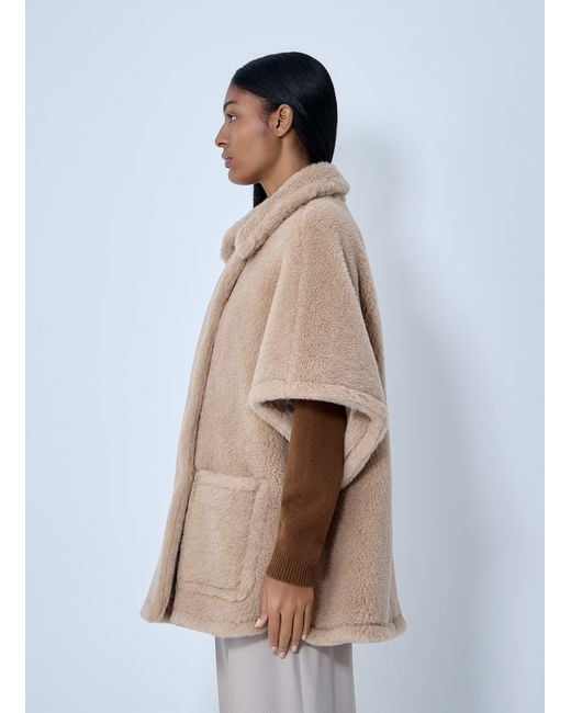Max Mara Natural Shearling Cape