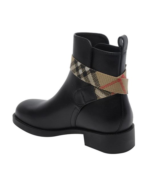 Burberry Black Huntley Booties