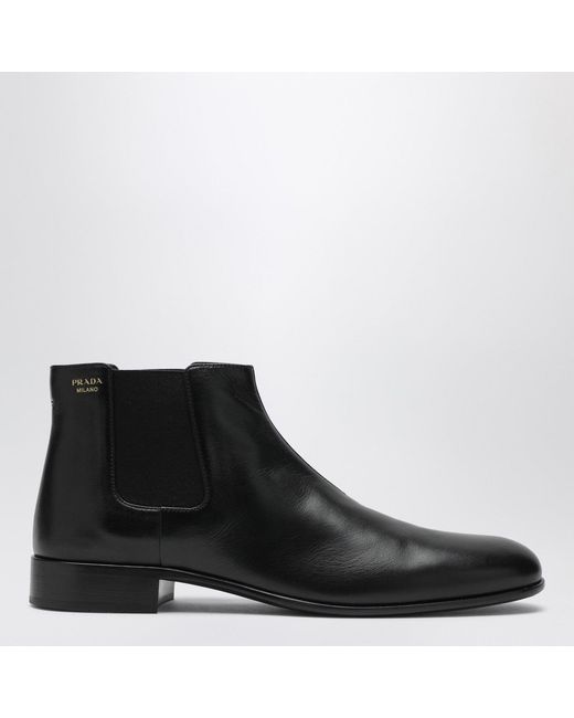 Prada Women's Black Leather Ankle Boots