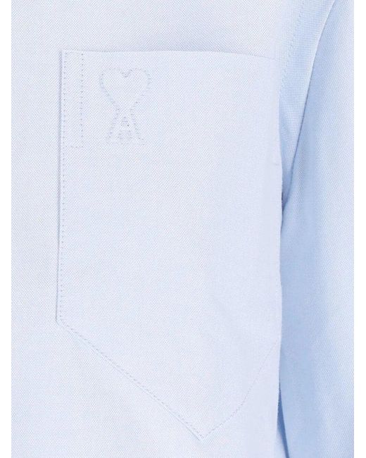AMI Blue Ami Crooped Shirt