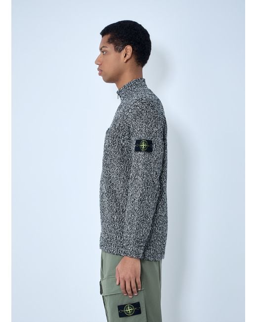 Stone Island Blue Logo Patch Sweater for men