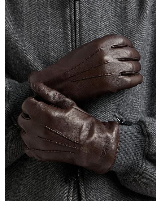 Giorgio Armani Black Lambskin Gloves for men