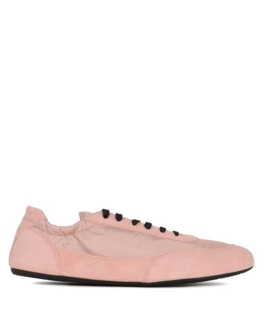 Prada Pink Collapse Re-Nylon And Suede Leather Sneakers