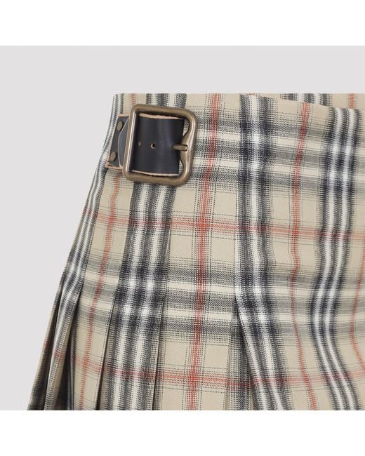Burberry Gray Check Wool Mini Kilt