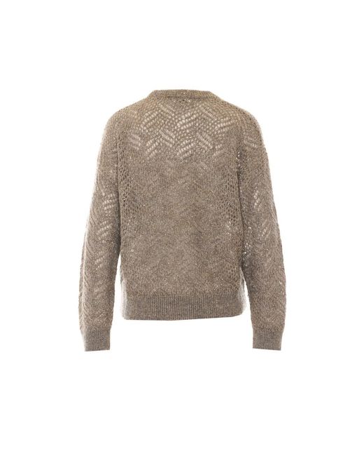 Brunello Cucinelli Brown Sequins Sweater