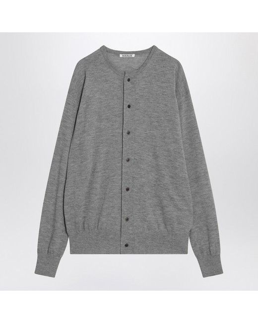 【AURALEE】 SUPER FINE CASHMERE CARDIGAN AURALEE Men's Gray Cashmere Cardigan