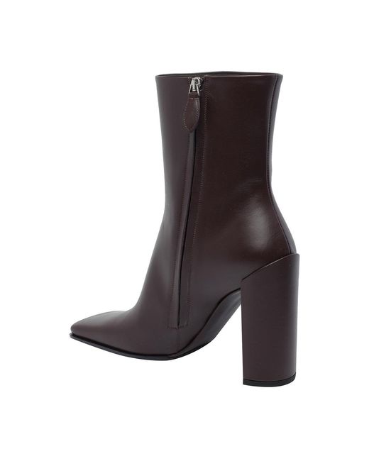 Alaïa Brown Leather Square Booties