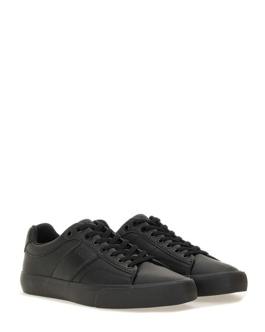 Boss Black Leather Sneaker for men