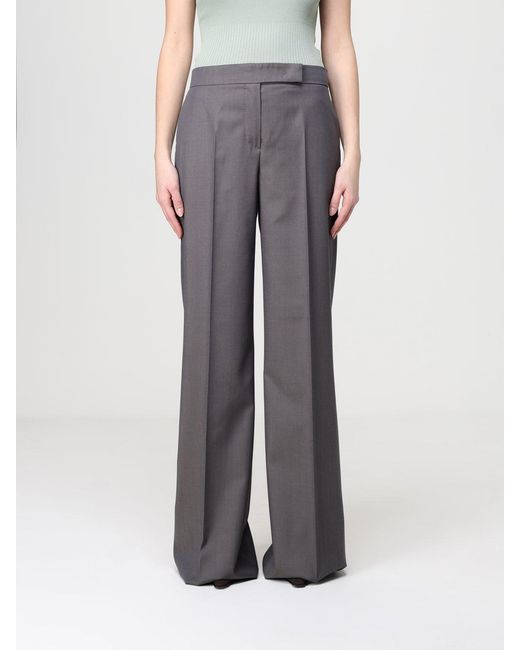 Max Mara Gray Flannel Palazzo Trousers