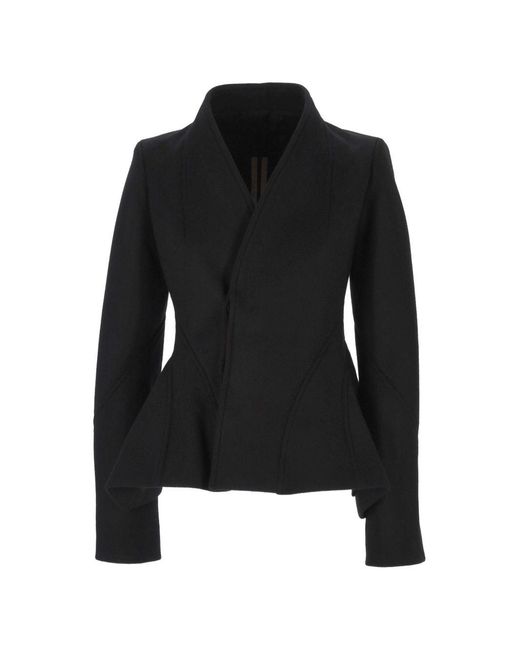 Rick Owens Black Wool Blazer Jacket
