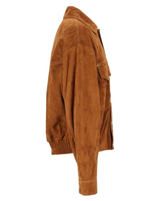 Versace Brown Suede Blouson for men