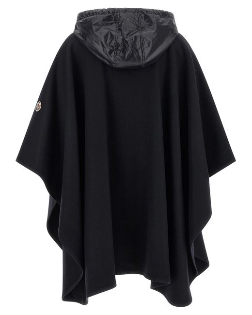 Moncler Black Two-Material Cape