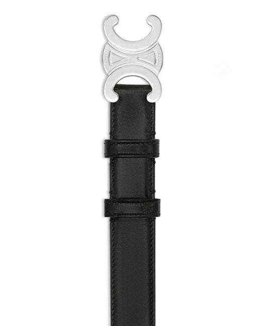 Céline White Medium Triomphe Belt for men