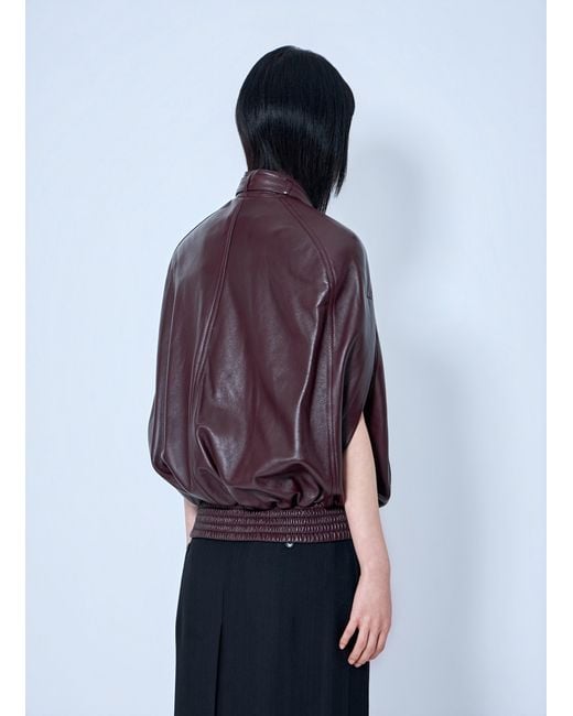 Phoebe Philo Purple Cape Leather Bomber Jacket