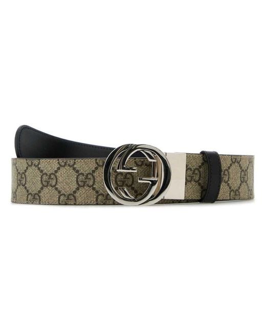Gucci Black Gg Interlocking Reversible Belt for men