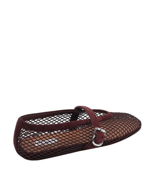 Alaïa Brown Fishnet Flat Ballets
