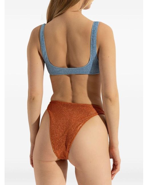 Oseree Blue Two-Tone Bikini