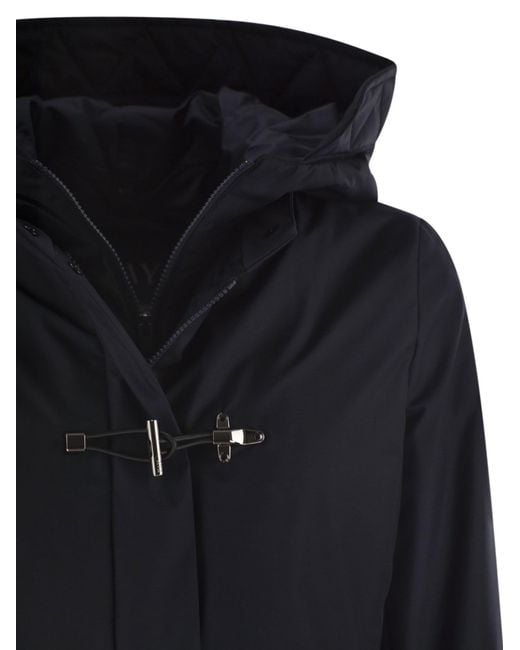 Fay Blue Technical Gabardine Toggle Coat