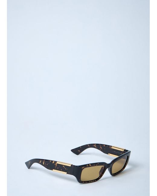 Bottega Veneta White Dash Rectangular Sunglasses for men