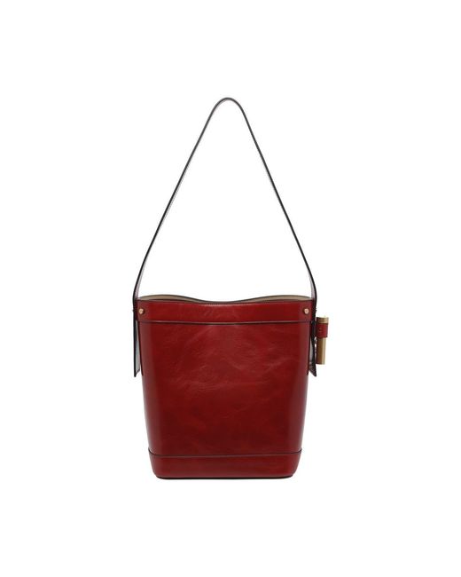 Versace Red Pivot Small Bucket Bag