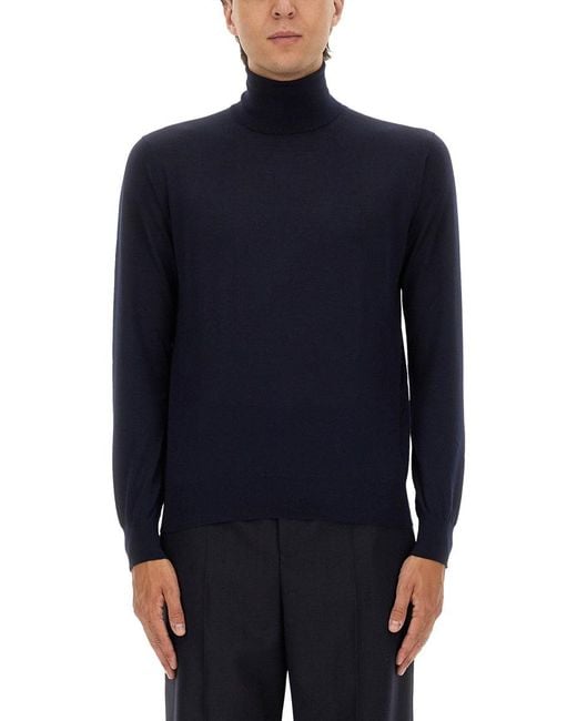 Saint Laurent Blue Turtleneck Pullover for men